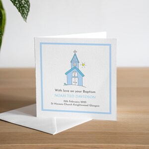Personalised Baptism Card Grandson With Love On Your Baptism Day Card Godson Church Baptism Card Boy Gift For Baptism Handmade