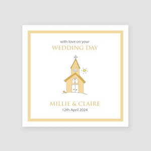 Cartão personalizado do dia do casamento da igreja para o casal gay presente de casamento feito à mão mesmo sexo casal cartão de casamento sra.