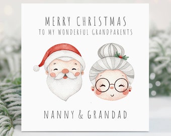 Personalised Christmas Card for Grandparents - Merry Christmas Card from Grandkids - Granny & Gramps Christmas Card - Nan and Grandad Xmas