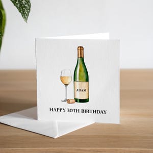 Gepersonaliseerde 30e verjaardagskaart wijn dertigste verjaardagskaart zoon leeftijd 30 man verjaardagskaarten kleinzoon champagne verjaardagscadeau voor hem