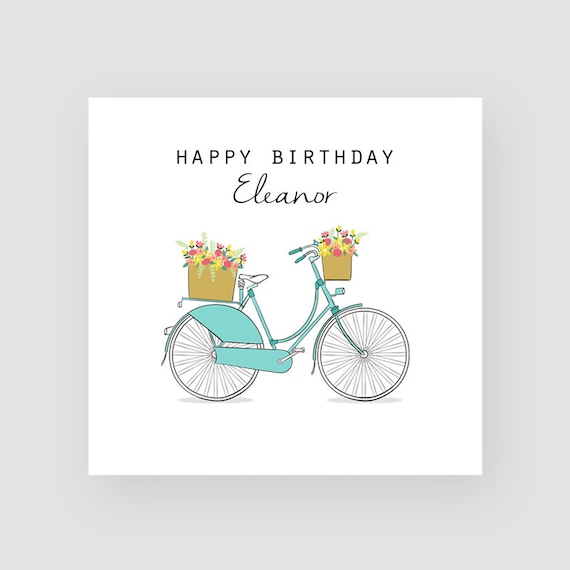 Buy Personalised Birthday Card Vintage Bike bicycle for Girls for