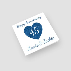 Personalised Sapphire 45th Wedding Anniversary Card Handmade - Etsy
