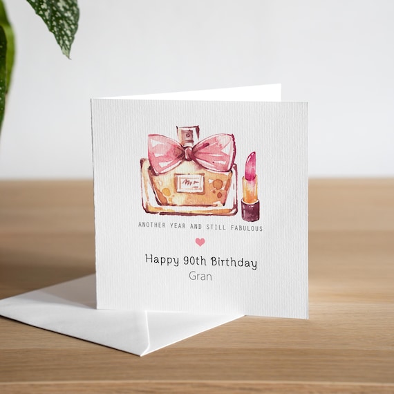 Personalised 90th Birthday Card Grandma Ninetieth Birthday Card