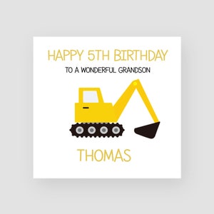 Carte personnalisée du 5ème anniversaire - Carte cinquième anniversaire - 5 ans - Joyeux 5ème anniversaire - Creuseur - Fils - Petit-fils - Filleul - Neveu