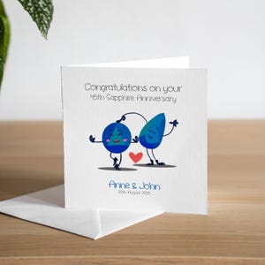 Carte personnalisée du 45e anniversaire du mari, du saphir, du cadeau du 45e anniversaire du mariage de l'épouse pour son 45e anniversaire