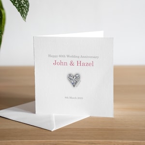 Carte personnalisée du 60e anniversaire - Carte d'anniversaire diamant - Carte du soixantième anniversaire - Cadeau du 60e anniversaire - Carte d'anniversaire de 60 ans