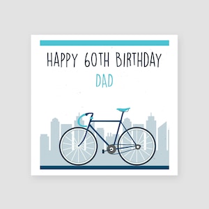 Carte personnalisée du 60e anniversaire du cyclisme pour lui - Carte du soixantième anniversaire de papa - Carte du 60e anniversaire de l'homme - Cadeau de 60e anniversaire pour cycliste