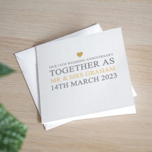 Gepersonaliseerde kaart 14e verjaardag - ivoor verjaardagskaart - op onze 14e huwelijksverjaardag - cadeau 14e verjaardag - 14 jaar