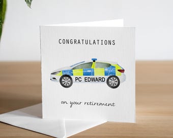 Gepersonaliseerde pensioenkaart politie - gepersonaliseerd pc-pensioencadeau - pensioenkaart officier - op je pensioenkaart