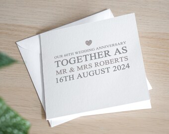 Personalised 60th Anniversary Card - Diamond Anniversary Card - On Our 60th Wedding Anniversary Card - 60th Anniversary Gift - 60 Years