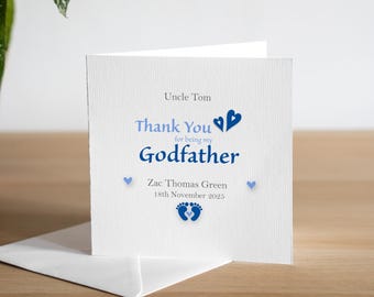 Personalisierte Danke Paten Karte - Handgemachte Karte für Pate - Herzlichen Glückwunsch neue Pate - Danke Karte Pate
