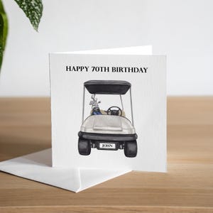 Tarjeta de cumpleaños personalizada de golf para él - Tarjeta de cumpleaños de golfista - Tarjeta de cumpleaños de 70 años para papá - Tarjeta de cumpleaños de 70 años para esposo - Regalo de cumpleaños de golf