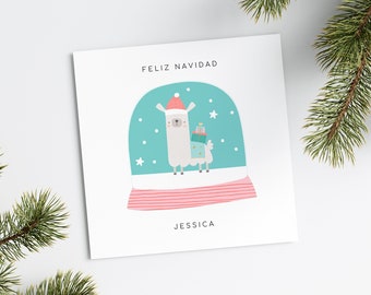 Personalised Spanish Christmas Card - Personalised Granddaughter Christmas Card - Daughter Christmas Card - Feliz Navidad Christmas Card