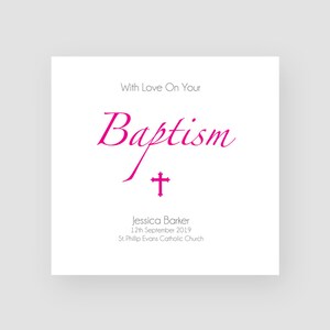 Personnalisé carte de baptême à la main - pour son nouveau bébé né - bébé fille - - fille - filleule - petite-fille - nièce - félicitations