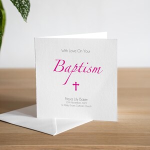 Gepersonaliseerde handgemaakte doopkaart - voor haar - babymeisje - pasgeboren baby - dochter - peetdochter - kleindochter - nichtje - gefeliciteerd