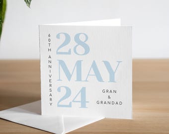 Personalised 60th Anniversary Card Wife Gold Anniversary Card Husband Sixtieth Anniversary Card Handmade Diamond Anniversary Gift For Them