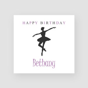 Biglietto di auguri di compleanno personalizzato per ballerina per lei - Biglietto di auguri di compleanno danzante - Biglietto di auguri di compleanno di balletto - Biglietto di auguri di compleanno per bambini - Biglietto di auguri di compleanno per ragazze