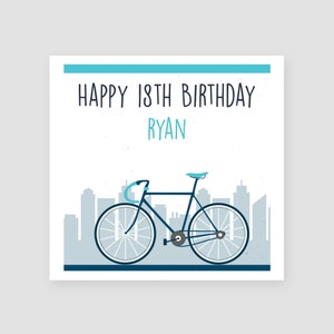Biglietto di auguri personalizzato per il 18° compleanno di un ciclista - Biglietto di auguri per il 18° compleanno di un figlio - Biglietto di auguri per il 18° compleanno di un uomo - Regalo per il 18° compleanno di un ciclista