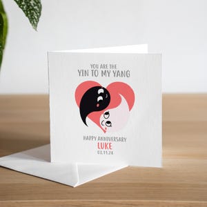 Personalised Funny Wedding Anniversary Card For Him - Yin and Yang Anniversary Card - Funny Wedding Anniversary Card For Husband