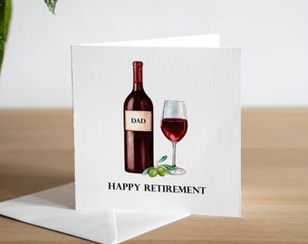 Gepersonaliseerde pensioenkaart voor hem - pensioenkaart rode wijn - gefeliciteerd met je pensioenkaart - pensioenkaart alcohol