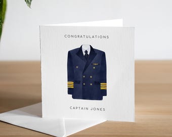 Personalised New Pilot Card Son Qualified Captain Card Grandson 1st Pilot Job Card Congratulations First Officer Airline Pilot Licence