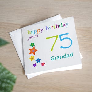 Personalised 75th Birthday Card Grandad Seventy Fifth Birthday Card Dad 75 Bday Gift Male Birthday Card For Him 75th Handmade Birthday Man