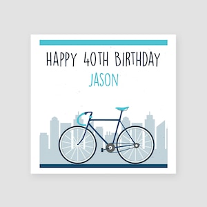 Carte personnalisée du 40e anniversaire de cyclisme pour lui - Carte du quarantième anniversaire du mari - Carte d’anniversaire du 40e homme - Cadeau du 40e anniversaire pour le cycliste