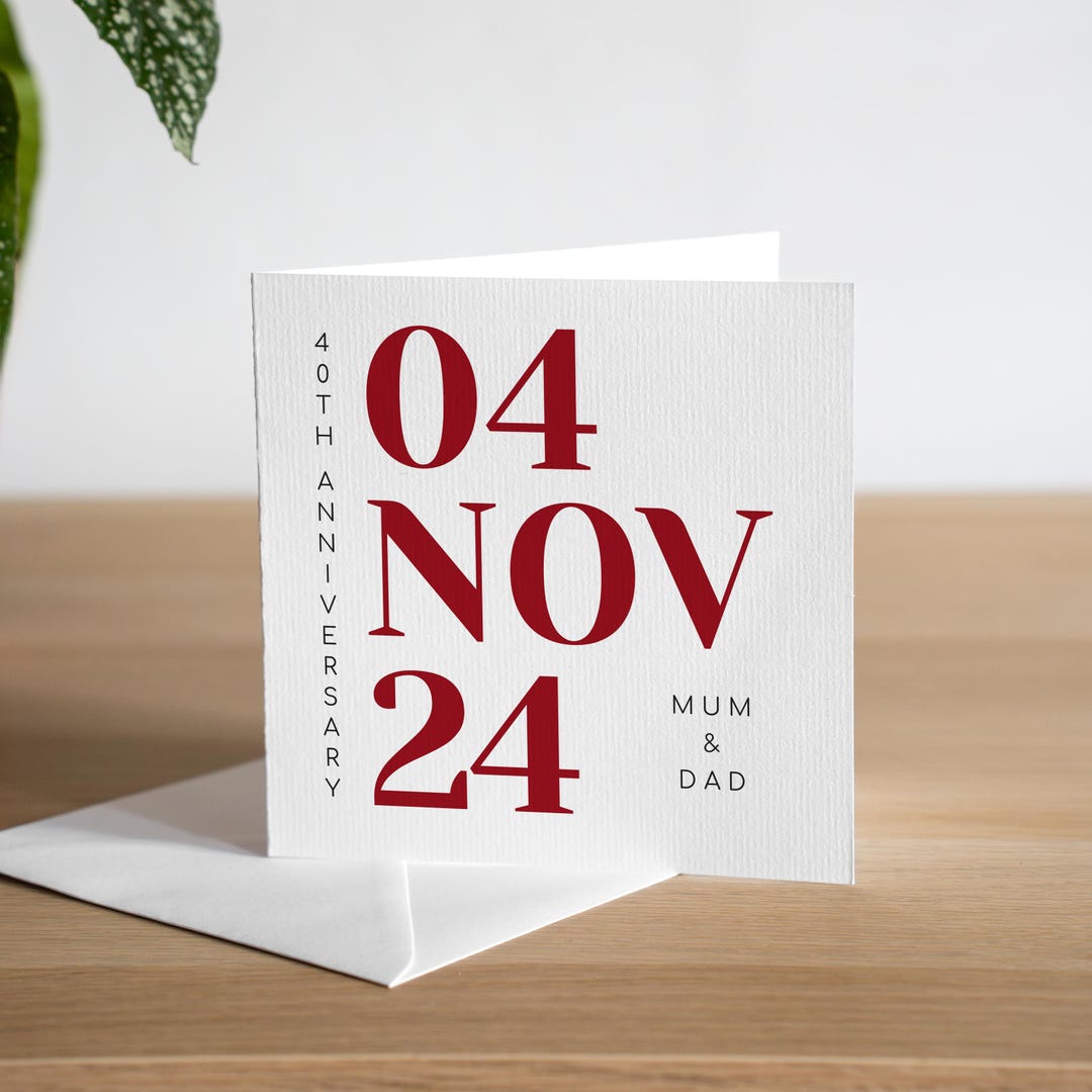 Personalised 40th Anniversary Card Wife Ruby Anniversary Card Husband ...