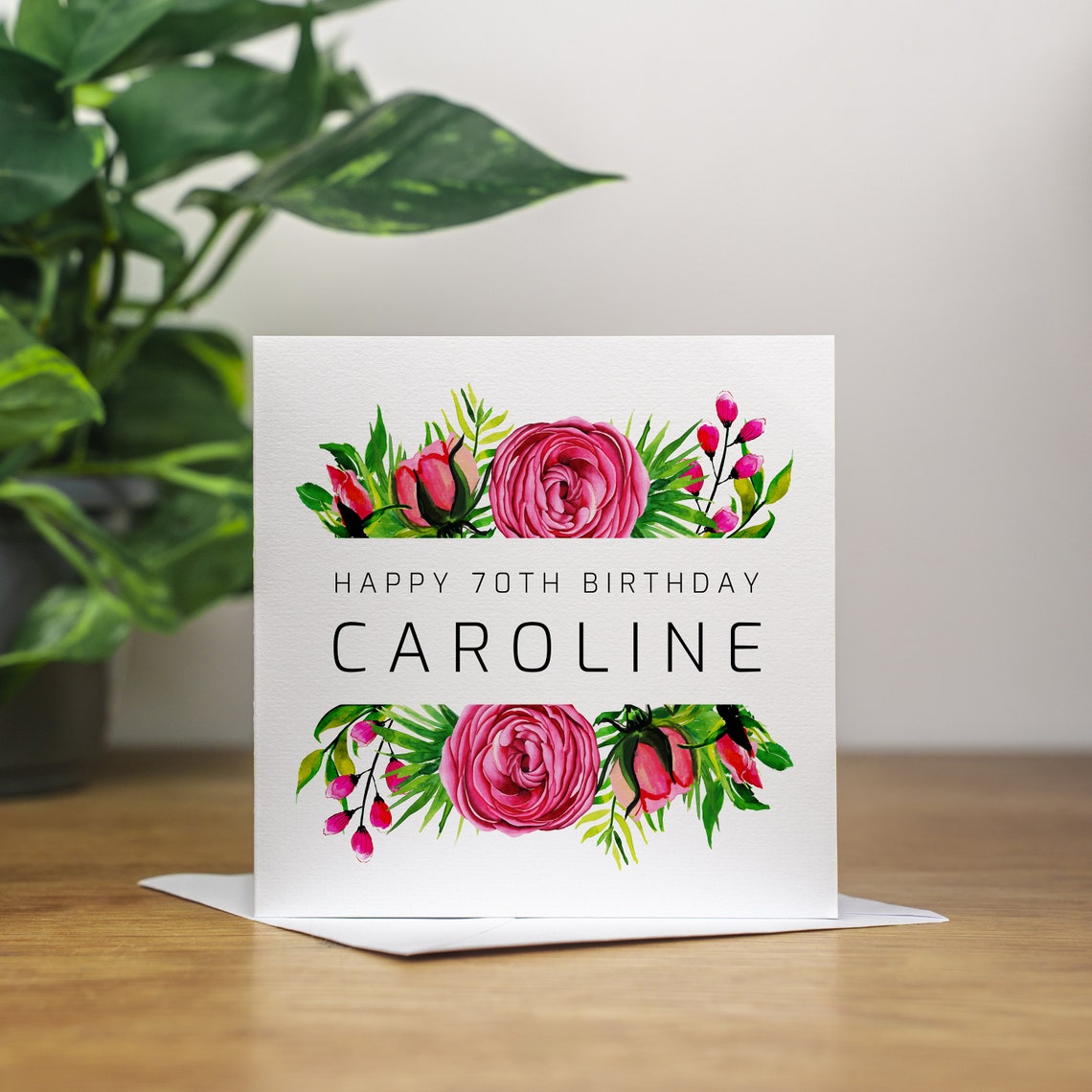 Personalised Flower 70th Birthday Card - Mum 70th Birthday Card ...