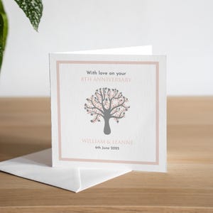 Biglietto d'auguri personalizzato fatto a mano per l'ottavo anniversario di matrimonio in bronzo, regalo per l'ottavo anniversario, con amore sul tuo biglietto d'auguri per l'ottavo anniversario, otto anni