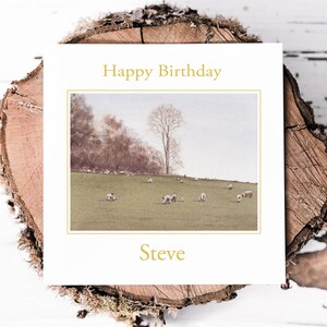 Carte d'anniversaire personnalisée avec mouton, carte d'anniversaire traditionnelle pour papa, carte d'anniversaire de campagne avec mari, cadeaux d'anniversaire de ferme de grand-père pour lui