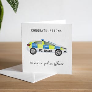 Cartão personalizado para novo policial - Presentes personalizados para novo policial - Cartão de policial recém-qualificado - Cartão de policial para novo emprego
