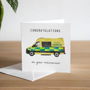 Carte de retraite personnalisée pour ambulanciers paramédicaux - Cadeau de retraite personnalisé EMT - Carte de retraite chauffeur ambulancier - Sur votre carte de retraite