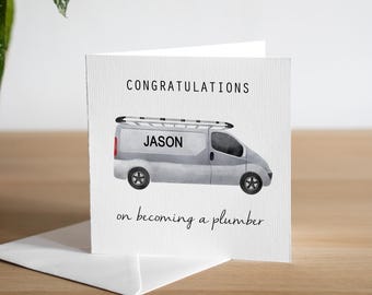 Personalised New Plumber Card Son Newly Qualified Plumber Card Grandson 1st Job Plumber Card Husband Gift For New Plumbing Job Card