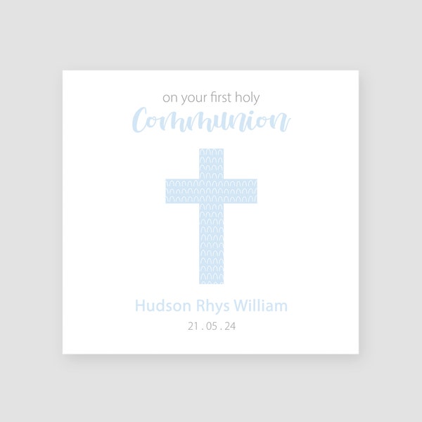 Personalised First Holy Communion Card Baby Boy Handmade 1st Communion Gift Grandson Communion Card Godson With Love On Your Communion