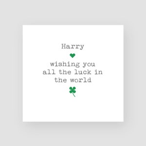 Gepersonaliseerde Good Luck Card - Four Leaf Clover - Wishing You Luck Card - Good Luck Him - Good Luck Exams - Moving Jobs Card - Moving Home