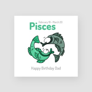 Cartão de aniversário personalizado de Peixes - Cartão de aniversário engraçado - Para ele - Para ela - Zodíaco - Horóscopo - Signo de estrela - Astrologia - Signo de água