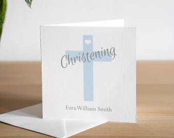 Personalisierte Taufkarte Baby Boy Handmade Taufgeschenk Enkel Taufe Patenkind mit Liebe auf Ihrer Taufkarte