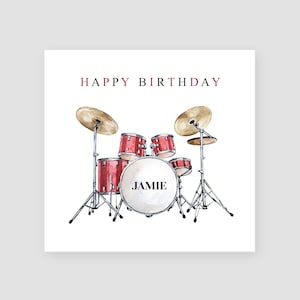 Tarjeta de cumpleaños personalizada con batería - Tarjeta de cumpleaños con batería para hijo - Tarjeta de cumpleaños con batería para nieto - Tarjeta de cumpleaños con música personalizada