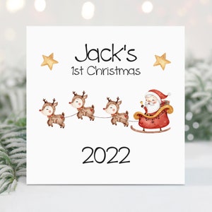 1ª Tarjeta de Navidad Personalizada para Bebé - Bebé 1ª Navidad - Primera Tarjeta de Navidad - 1ª Tarjeta de Navidad Hijo - 1ª Navidad de la Hija
