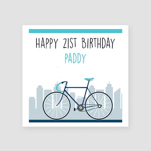 Carte personnalisée de 21e anniversaire de cyclisme pour lui - 21e carte d’anniversaire fils - 21e carte d’anniversaire masculine - 21e cadeau d’anniversaire pour cycliste
