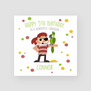 Personnalisé 8ème anniversaire carte garçon 8ème carte d'anniversaire à la main fils 8ème anniversaire cadeaux petit-fils âge 8 anniversaire carte filleul Pirate cadeaux