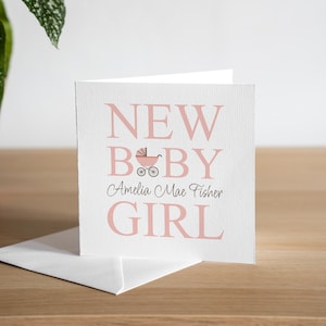 Gepersonaliseerde nieuwe kaart voor babymeisje Pasgeboren meisjeskaart Welkom nieuwe kaart voor babymeisje aandenken Cadeaus pasgeboren babymeisje Welcome To The World Card Her