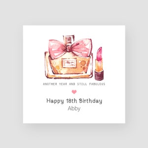 Biglietto personalizzato per il 18° compleanno, per la fidanzata, per il diciottesimo compleanno, per la nipote, per il 18° compleanno, per la moda femminile, per il 18° compleanno, regalo per lei