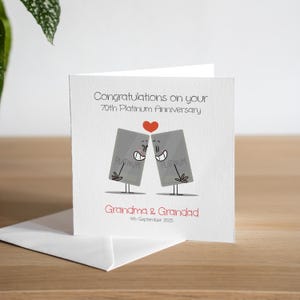 Tarjeta de aniversario de platino personalizada para esposo, tarjeta de aniversario de 70 años, regalo de aniversario de bodas número 70 para esposa, tarjeta de aniversario de 70 años para él