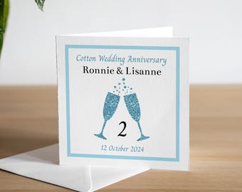 2nd Anniversary Card - Cotton Anniversary Card - Second Anniversary Card - 2nd Anniversary Gift - Cotton Anniversary Gift