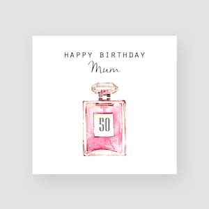 Personalised 50th Birthday Card - Fiftieth Birthday Card - Mum 50th Birthday Card - Wifes 50th Birthday Card - Perfume Birthday Card