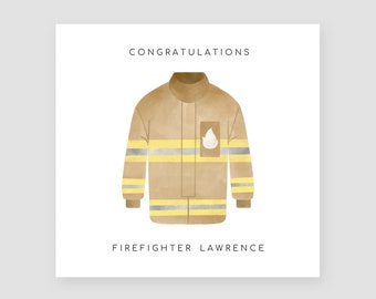 Personalised New Firefighter Card Congratulations Student Fireman Graduate Card Handmade New Firewoman Gifts 2024 1st Firefighter Job Card