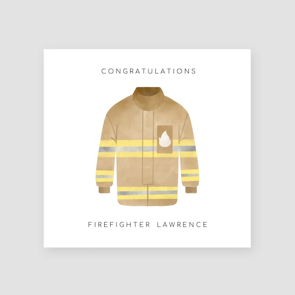 Personalised New Firefighter Card Congratulations Student Fireman Graduate Card Handmade New Firewoman Gifts 2024 1st Firefighter Job Card