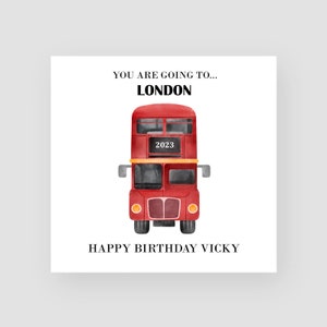 Biglietto personalizzato You Are Go to London – Biglietto di auguri di compleanno a sorpresa a Londra – Biglietto di auguri a sorpresa – Biglietto a sorpresa per l'anniversario di Londra